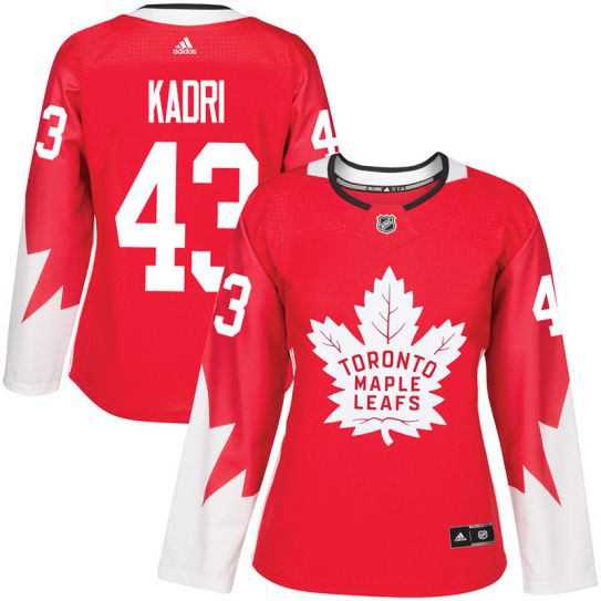 2017 NHL Toronto Maple Leafs women #43 Nazem Kadri red jersey